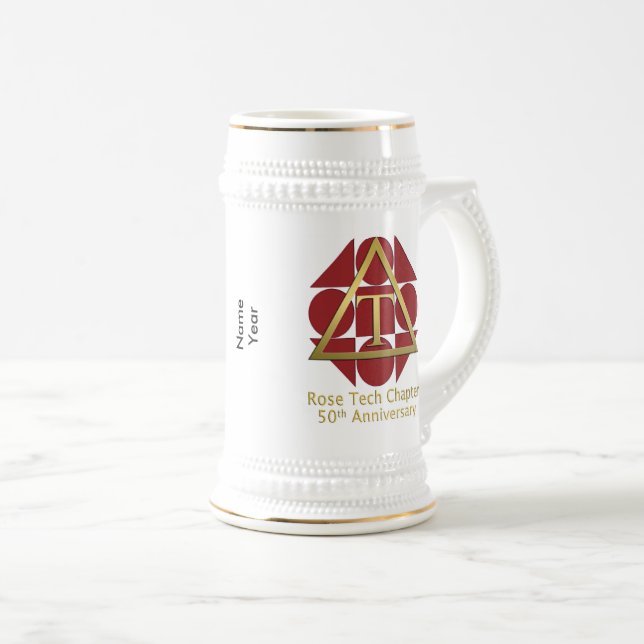 "Geometric Rose" 50th Anniversary 22 oz Stein (Front Right)