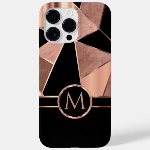 Geometric Rose Gold and Black Case_Mate iPhone 14 Pro Max Case