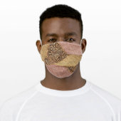 Geometric Rose Gold Blush Glitter Leopard Adult Cloth Face Mask (Worn)