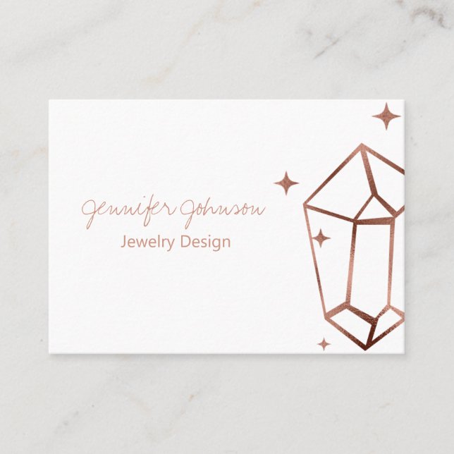 Geometric Rose Gold Foil Business Card (Front)