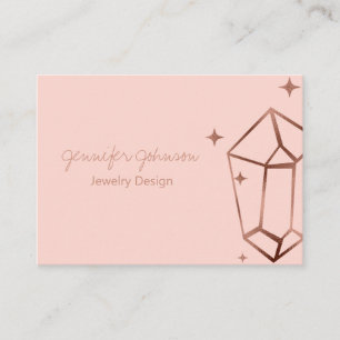 Geometric Rose Gold Foil Pink Business Card