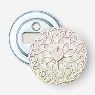 Geometric Rose Gold LOVE Heart Pattern Bottle Opener