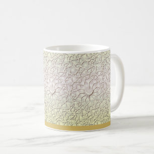 Geometric Rose Gold LOVE Heart Pattern Coffee Mug