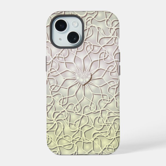 Geometric Rose Gold LOVE Heart Pattern Iphone Case (Back)