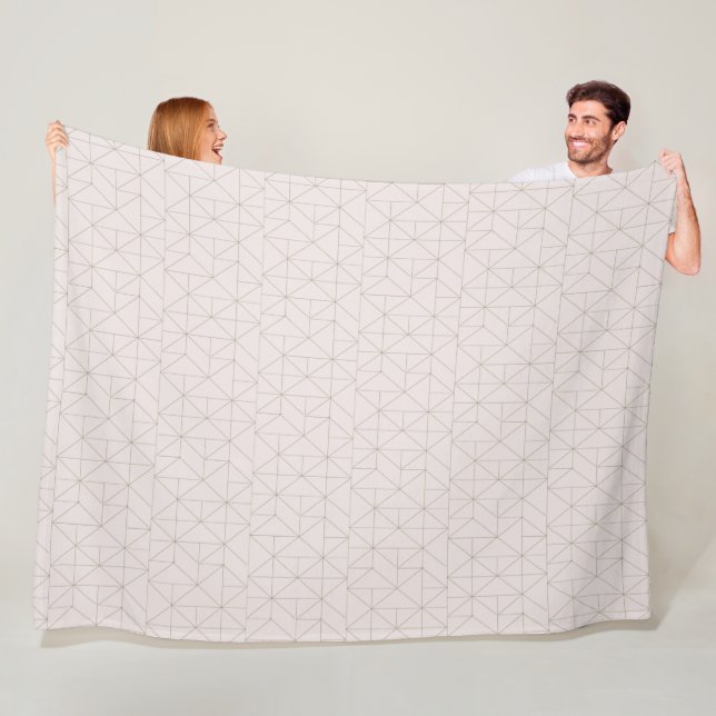 Geometric Rose Gold Pattern Fleece Blanket (In Situ)