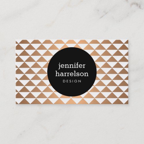 Geometric Rose Gold Prism Pattern Business Card