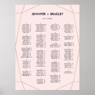 Geometric Rose Gold Seating Chart Custom Color