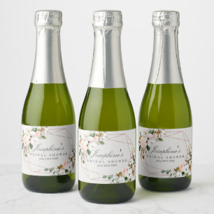 Geometric Rose Gold Sparkling Wine Mini Labels