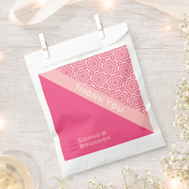 Geometric Rose Red Wedding Favor Bag (Clipped)
