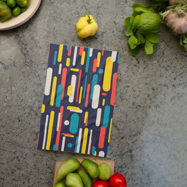 Geometric Rounded Rectangle Pattern  Kitchen Towel (Kitchen Towel)