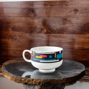 Geometric Rounded Rectangle Pattern Soup Mug