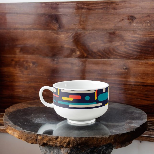 Geometric Rounded Rectangle Pattern  Soup Mug (Soup Mug)