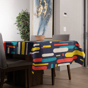 Geometric Rounded Rectangle Pattern Tablecloth