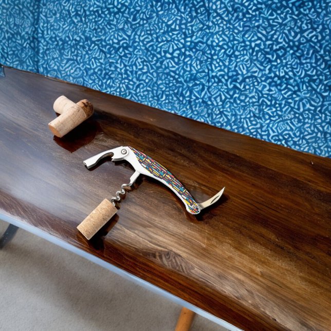 Geometric Rounded Rectangle Pattern  Waiter's Corkscrew (Corkscrew Bottle Opener)