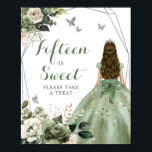 Geometric Sage Green Princess Fifteen Sweet Sign<br><div class="desc">Geometric Sage Green Princess XV Fifteen Sweet Sign</div>