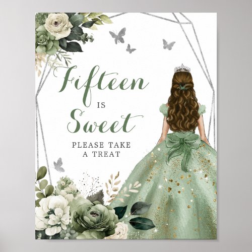 Geometric Sage Green Princess Fifteen Sweet Sign