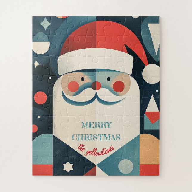 Geometric Santa Claus Jigsaw Puzzle (Vertical)