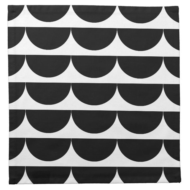 Geometric Scalloped Pattern Cloth Napkins (Front)
