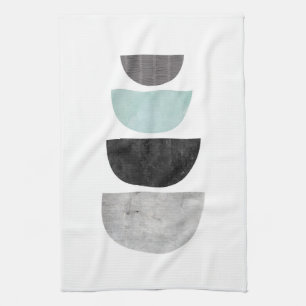 Geometric Scandinavian abstract design tea towel