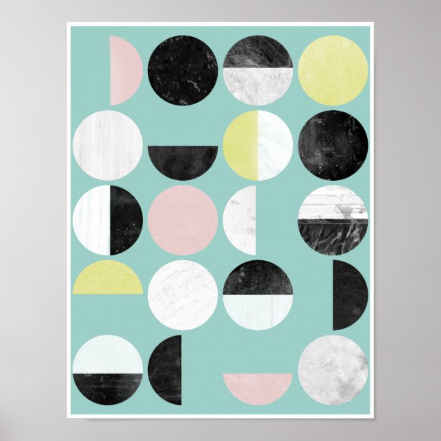 Geometric scandinavian print in turquoise (Front)