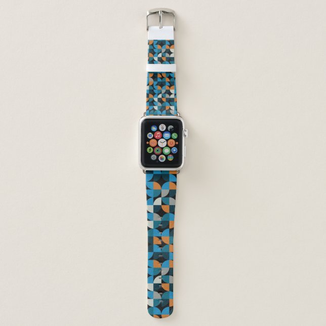Geometric seamless mosaic tiles pattern, backgroun apple watch band (Front)