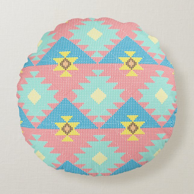 Geometric seamless pattern design,  home decor ide round pillow (Front)
