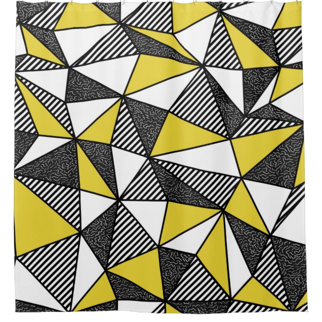 Geometric seamless pattern in retro style shower curtain (Front)