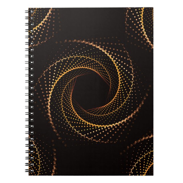 Geometric seamless pattern of gold dots notebook (Front)