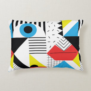 Geometric seamless pattern with abstract shapes accent pillow