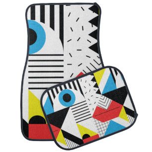 Geometric seamless pattern with abstract shapes car floor mat