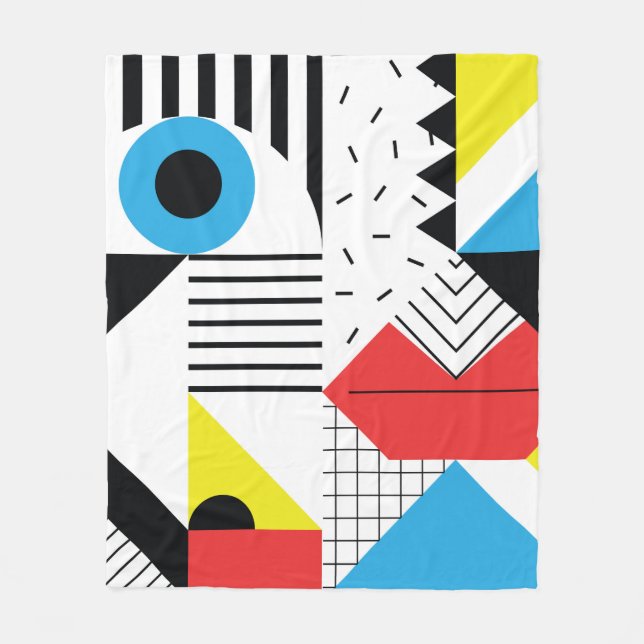 Geometric seamless pattern with abstract shapes fleece blanket (Front)