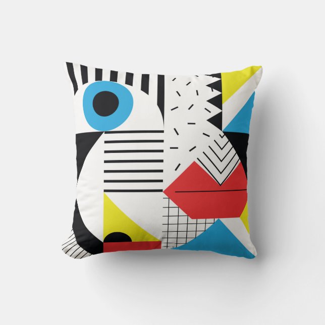 Geometric seamless pattern with abstract shapes throw pillow (Front)