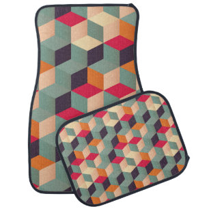 Geometric seamless pattern with colorful squares i car floor mat