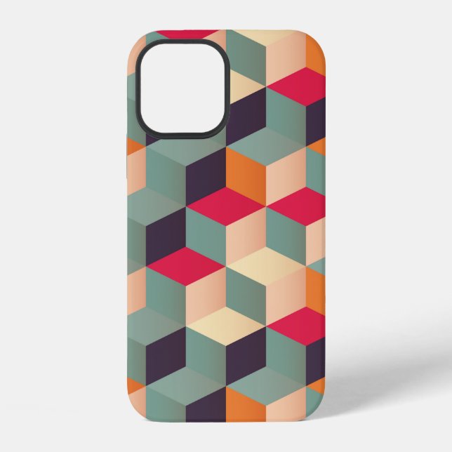 Geometric seamless pattern with colorful squares i iphone case (Back)