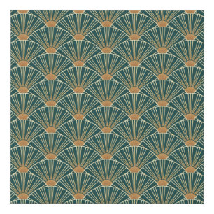 Geometric seamless pattern with golden lines. Gree Faux Canvas Print