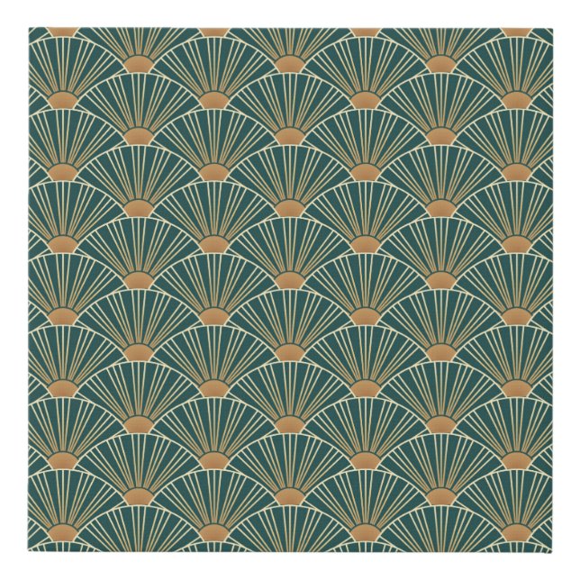 Geometric seamless pattern with golden lines. Gree Faux Canvas Print (Front)