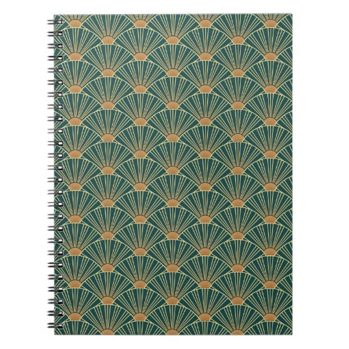 Geometric seamless pattern with golden lines Gree Notebook