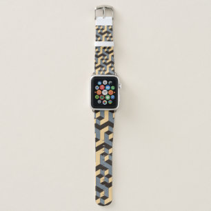 geometric seamless tile with complex rotating cubi apple watch band