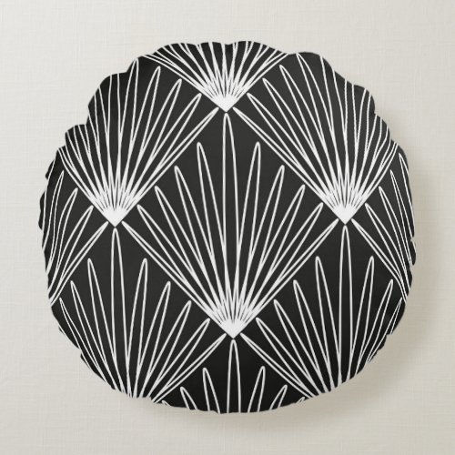 Geometric Seamless Vintage Art Pattern Round Pillow