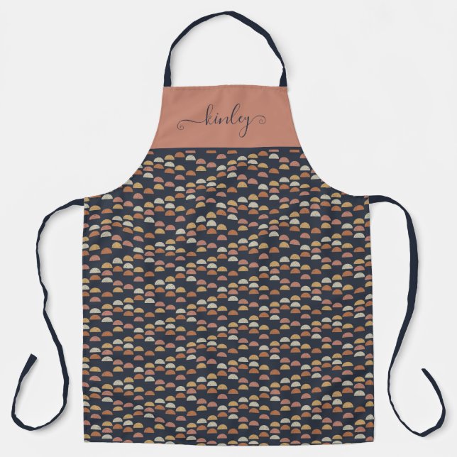 Geometric Semi Circle Pattern Apron (Front)
