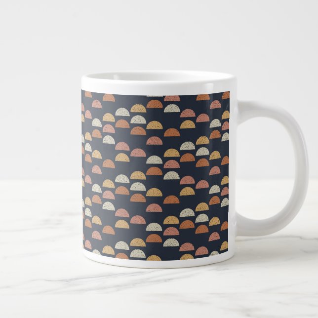 Geometric Semi Circle Pattern Giant Coffee Mug (Right)