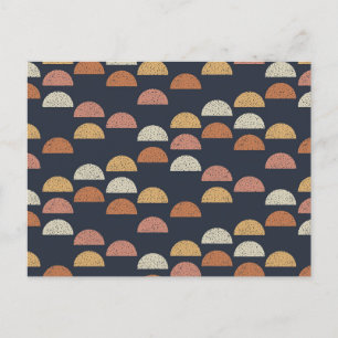 Geometric Semi Circle Pattern Holiday Postcard