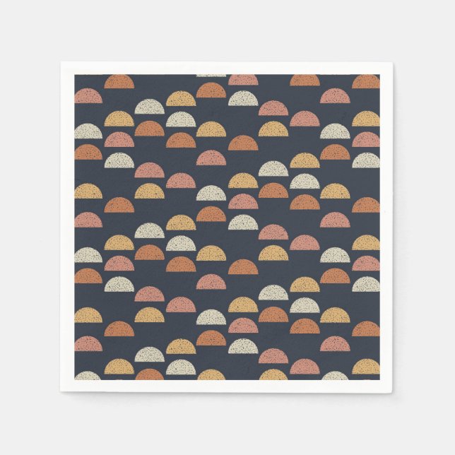Geometric Semi Circle Pattern Napkins (Front)