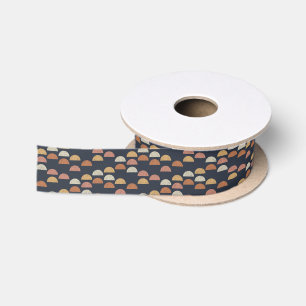 Geometric Semi Circle Pattern Satin Ribbon