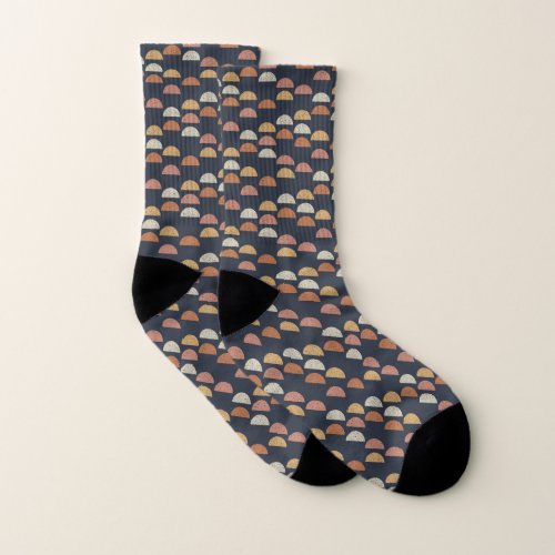 Geometric Semi Circle Pattern Socks