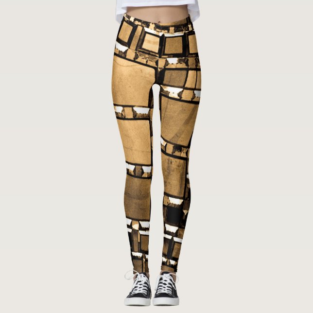 Geometric Sepia  Leggings (Front)
