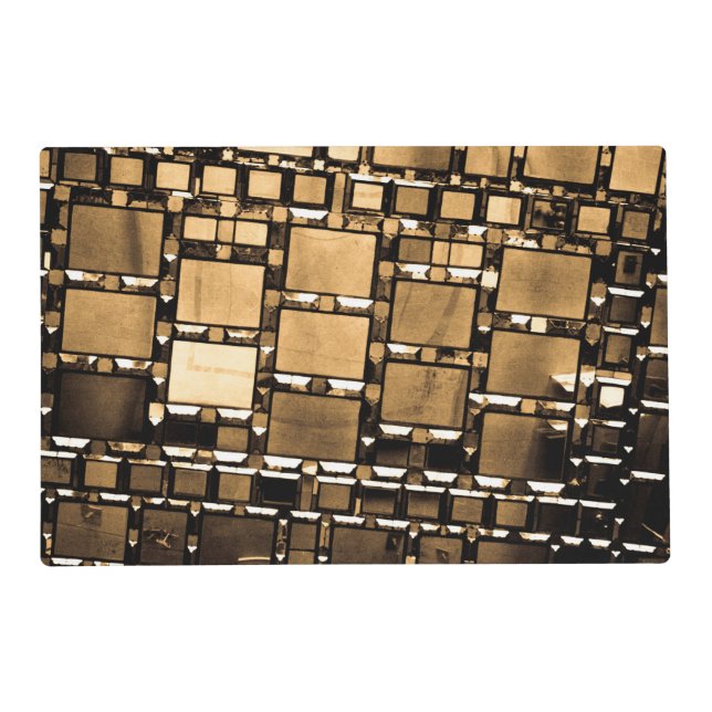 Geometric Sepia Mirrors  Placemat (Front)