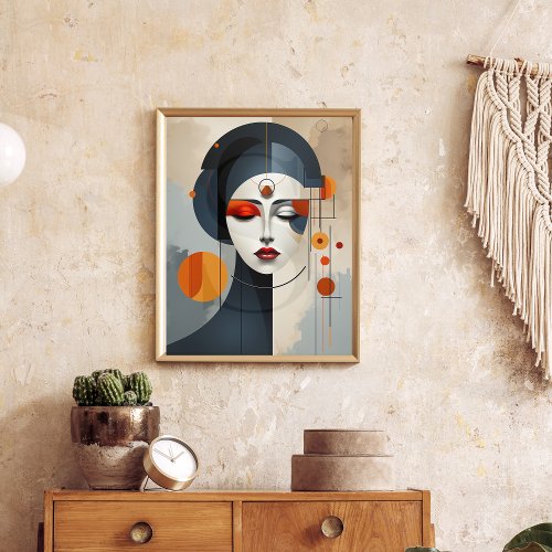 Geometric Serenity Abstract Deco Poster