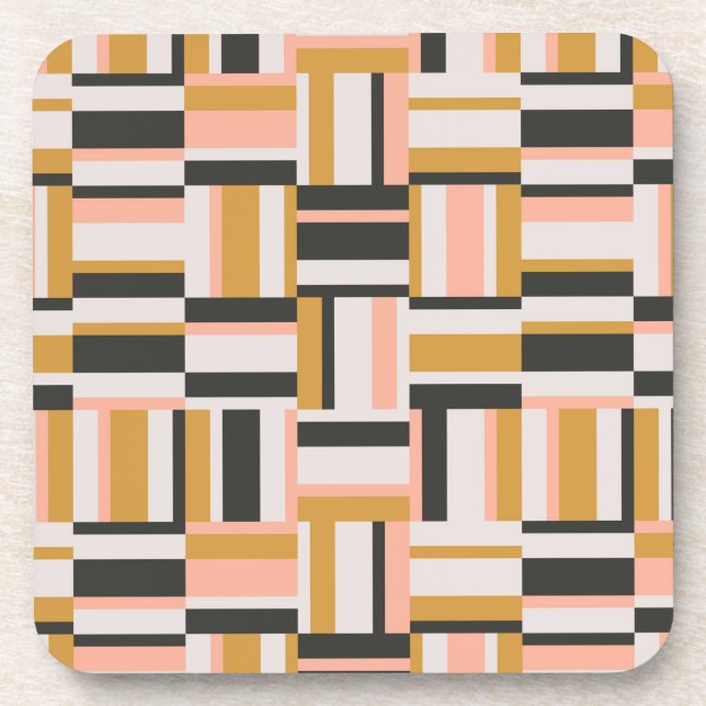 Geometric Shape Pattern Beverage Coaster (Front)