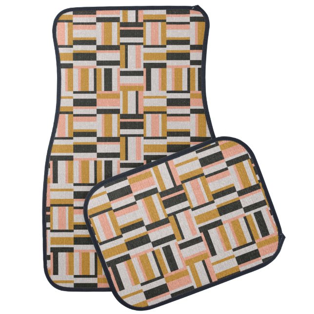 Geometric Shape Pattern Car Floor Mat (Set)